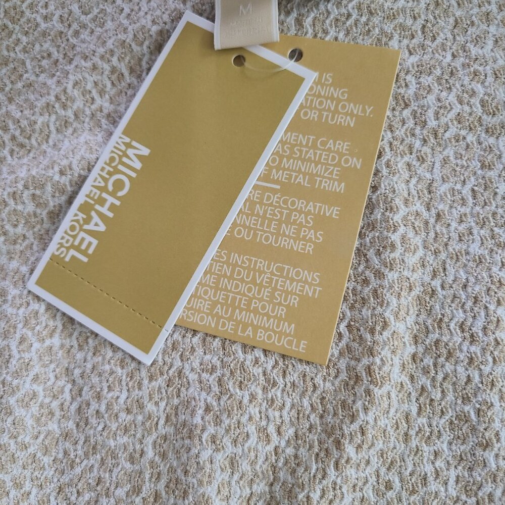 Michael Michael Kors women's khaki short sleeve blouse medium NWT - Picture 10 of 13